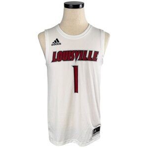 Adidas Louisville Cardinals Mens Basketball Jersey White Size S Number 1 NWT